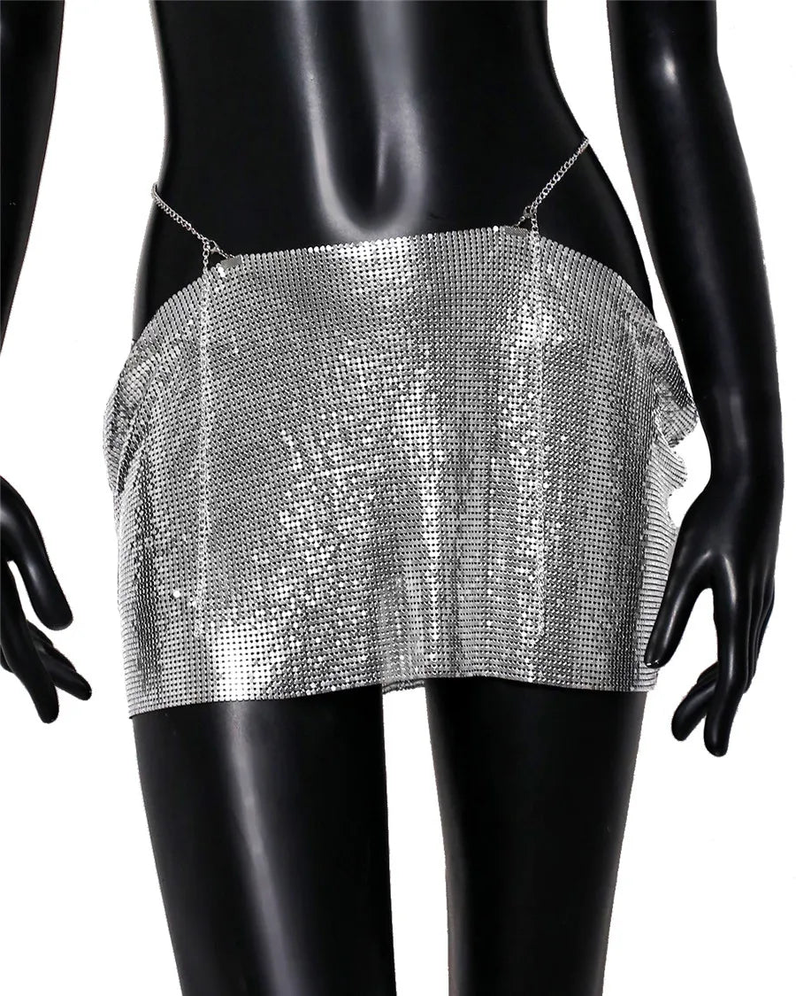 Variant image for Dam Minirock Avslappnad Stil Paljetter Polyester Elastan-1