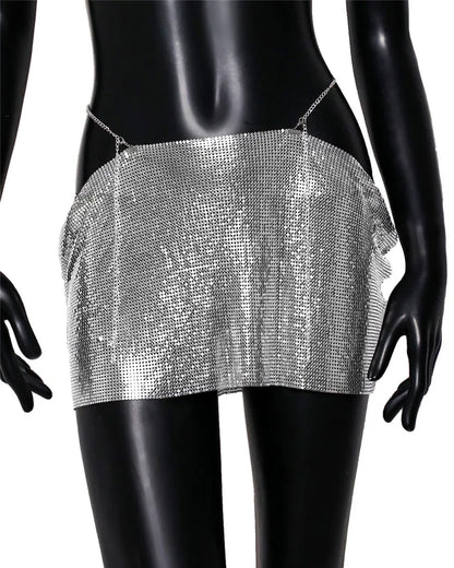 Variant image for Dam Minirock Avslappnad Stil Paljetter Polyester Elastan-1