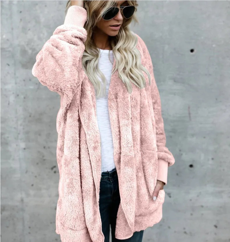 Fleecejacka Dam Överdimensionerad Mjuk Fleece för Komfort och Stil-4