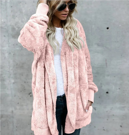 Fleecejacka Dam Överdimensionerad Mjuk Fleece för Komfort och Stil-4