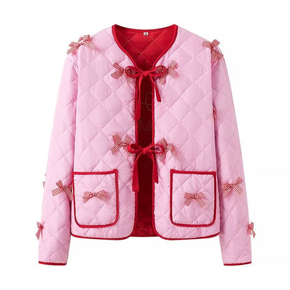 Dam Tröja Vadderad Långa Ärmar Högkvalitativt Tyg-3