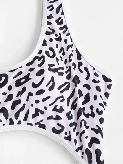 Dam Topp Leopardmönstrad Lätt Polyester-4