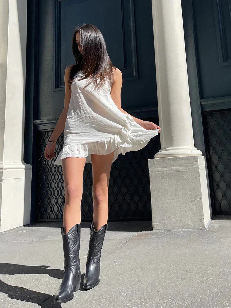 Dam Cowboystövlar Metallic Stil Läder Syntetiska Detaljer-2