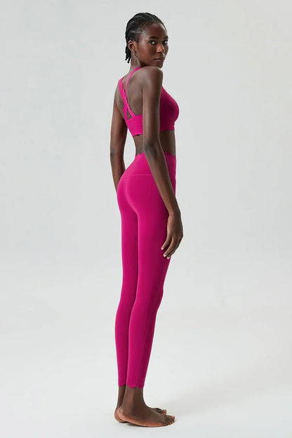 Dam Leggings Set Sportig Ärmlös Nylon Spandex-4