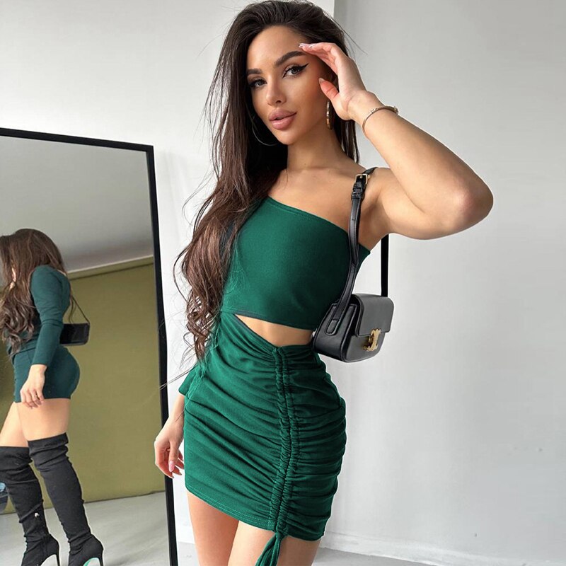 Dam Glittrig Miniklänning Trendigt Snitt Polyester Spandex-5