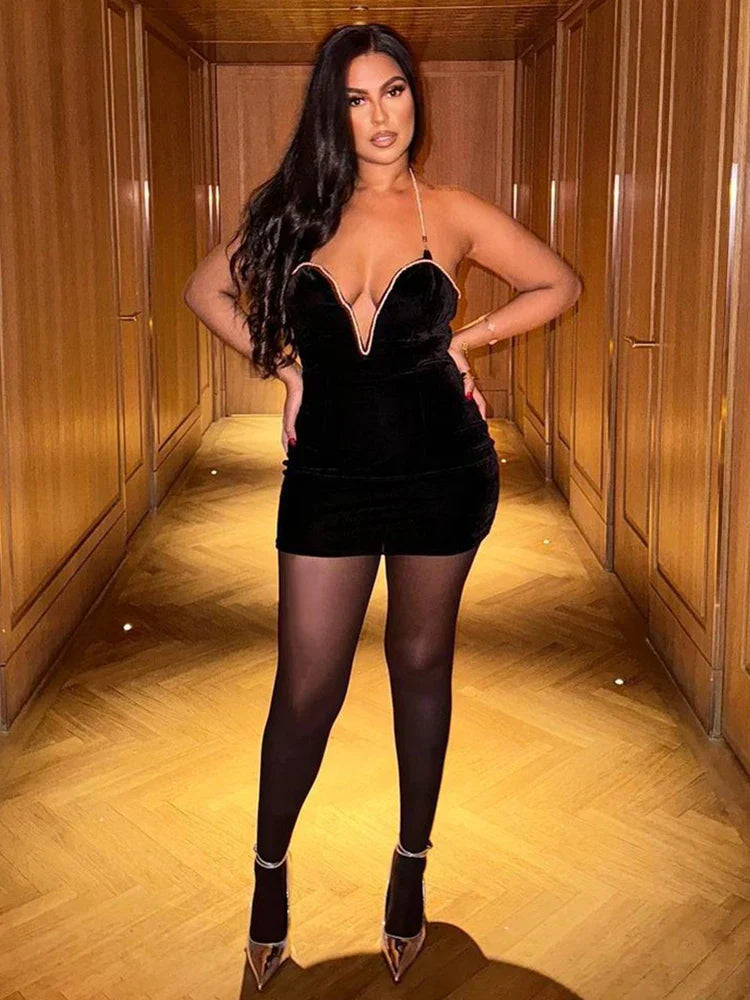 Dam Miniklänning Ärmlös Glittrig Polyester Spandex-4