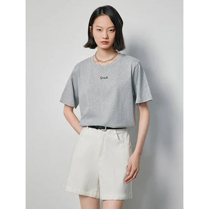 Dam T-shirt Överdimensionerad Mjuk Bomull-3