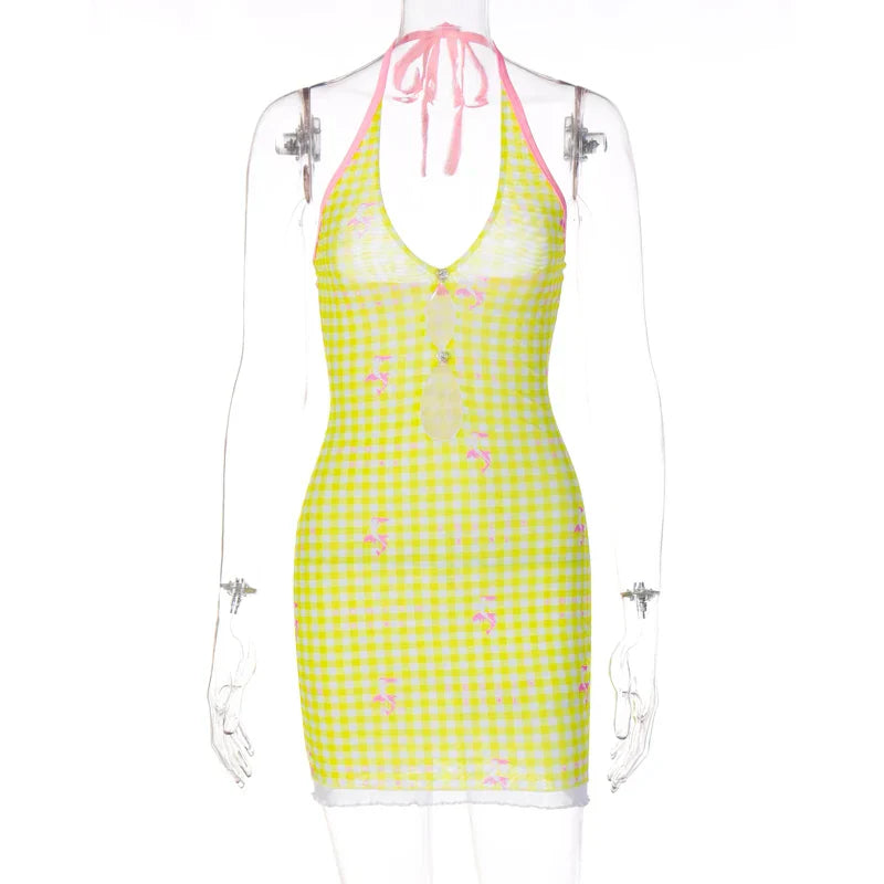 Variant image for Kvinnors Miniklänning V-ringning Ärmlös Polyester Spandex-1