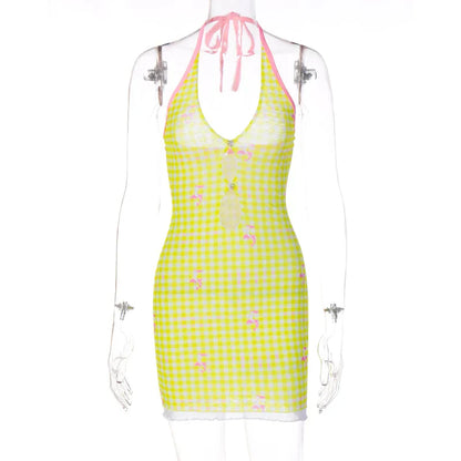 Variant image for Kvinnors Miniklänning V-ringning Ärmlös Polyester Spandex-1