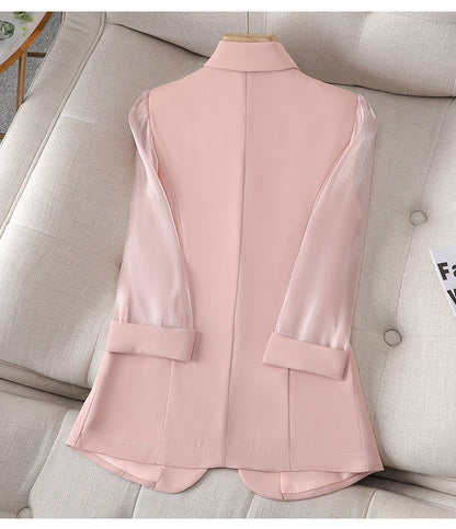 Dam Blazer Slim Fit Tre Fjärdedelar Syntetfiber-2
