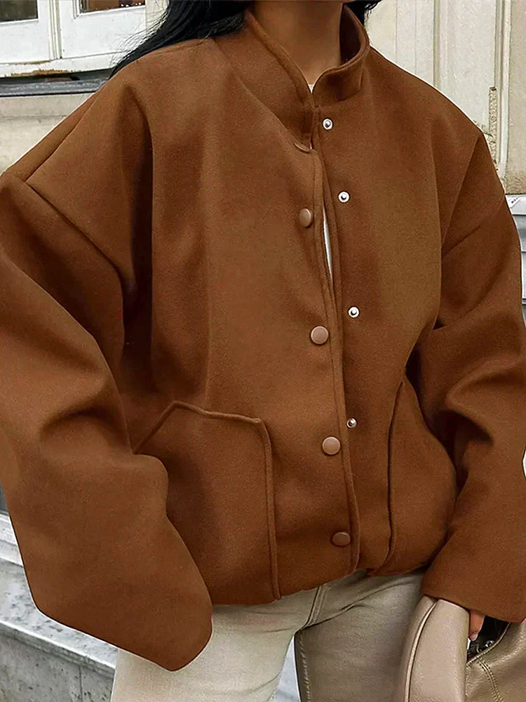 Kvinnoöverdimensionerad Ullrock Löst Snitt Mjuk-4