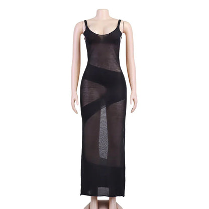 Variant image for Maxiklänning Dam Ermlös Fotledslängd Polyester Spandex-7