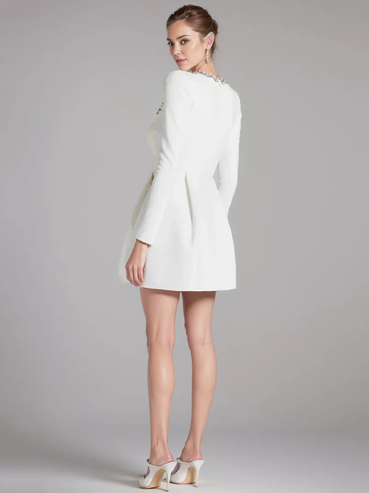 Kvinnors Mini Klänning Patchwork Design Bomull Polyester-4