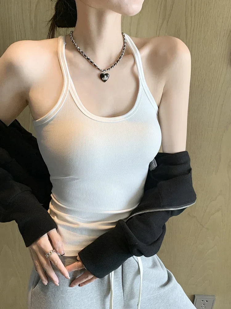 Dam Tank Top Klassisk Design Viskosblandning-6