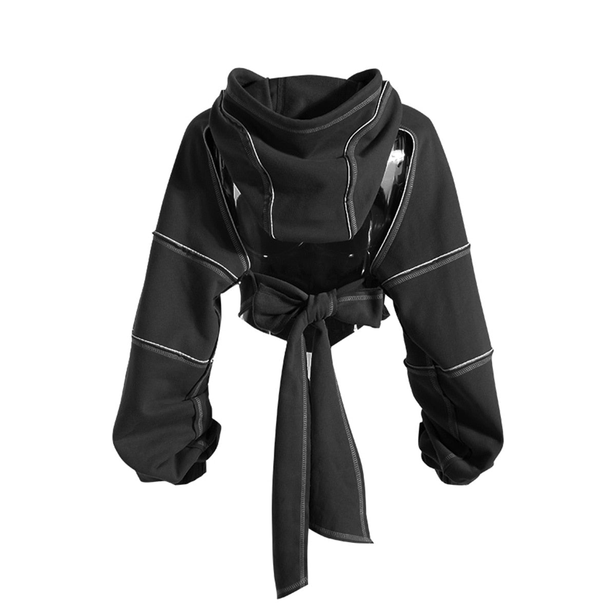 Dam Hoodie Beskuren Bomull och Polyester-2