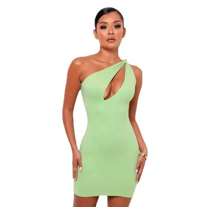 Kvinna Miniklänning Elegant Halsringning Polyester 7