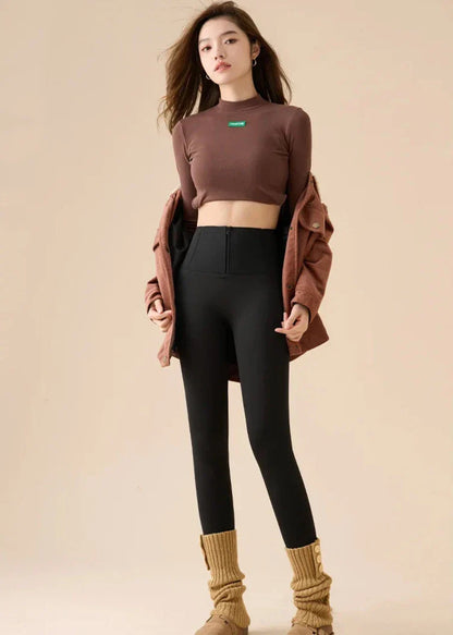 Dam Leggings Hög Midja Sömlös Spandex Nylon för Träning och Vardagsbruk-3