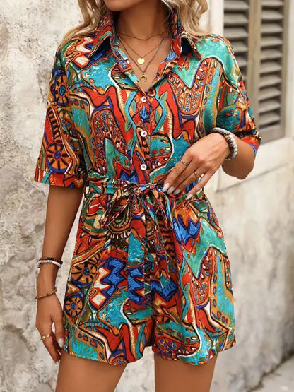 Dam Jumpsuit Avslappnad Med Knutdetalj Luftigt Tyg 6