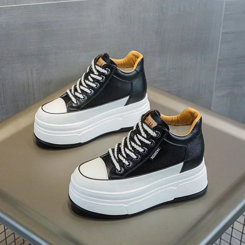 Variant image for Dam Sneakers Hög Klack Läder Vadderad Sula-58