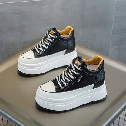 Variant image for Dam Sneakers Hög Klack Läder Vadderad Sula-58