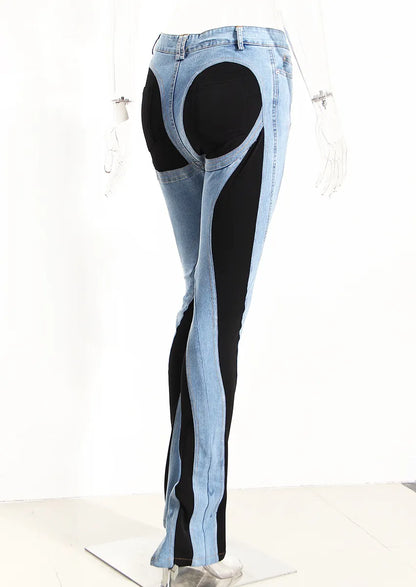 Dam Jeans Hög Midja Stretch Bomull-5