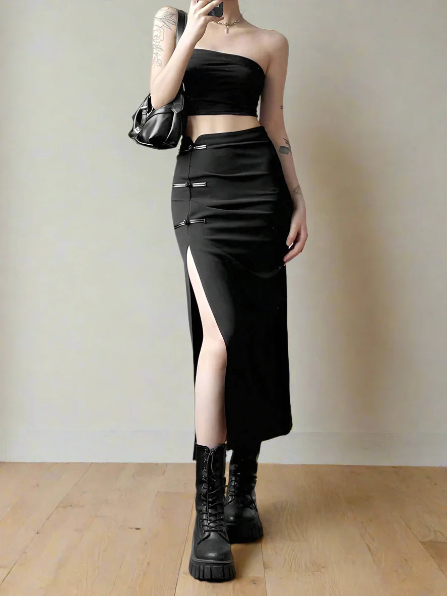 Flickor Midi Rock Power Glow Polyester Spandex-3