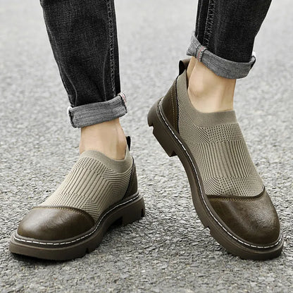 Herr Loafers Slip-on Andningsbart Mesh Läder-1