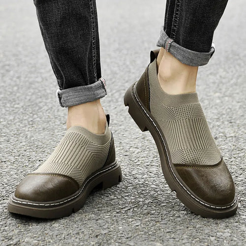 Herr Loafers Slip-on Andningsbart Mesh Läder-1