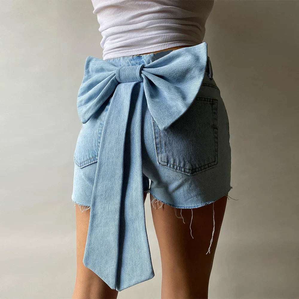 Dam Shorts Mjuk Denim Korta Styla Komfortabla-3