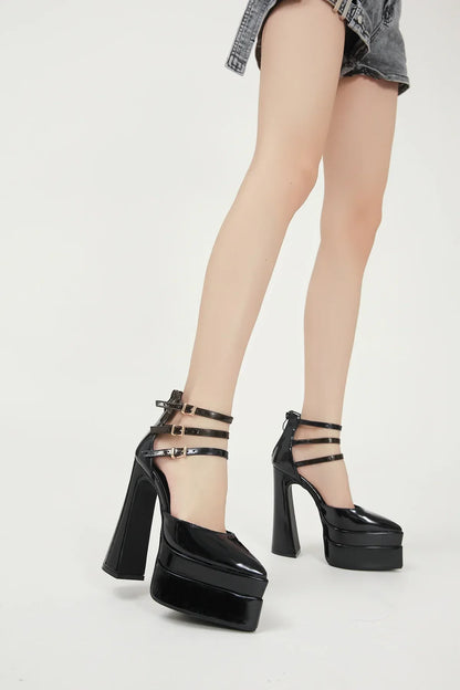 Variant image for Dam Pumpskor Hög Häl PU Gummi-9