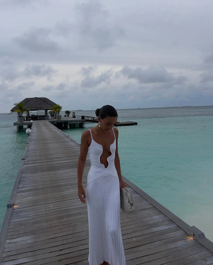 Fina Dam Klänningar V-ringning Lätt Material-2