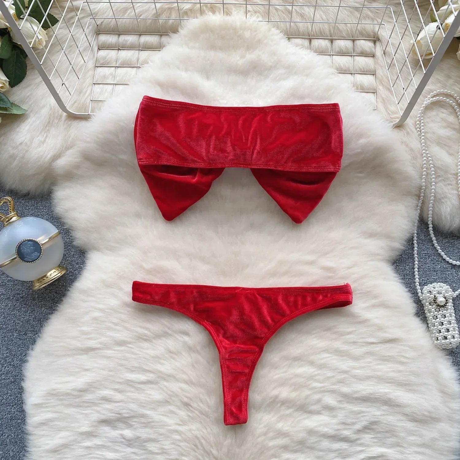 Damunderkläder Set Mjuk Nylon Snygga Underkläder Dam-2