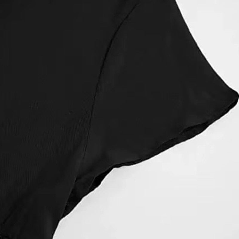 Kvinna Tunika Klänning Lätt Vävda Tyger Avslappnad Passform Ruffles-3