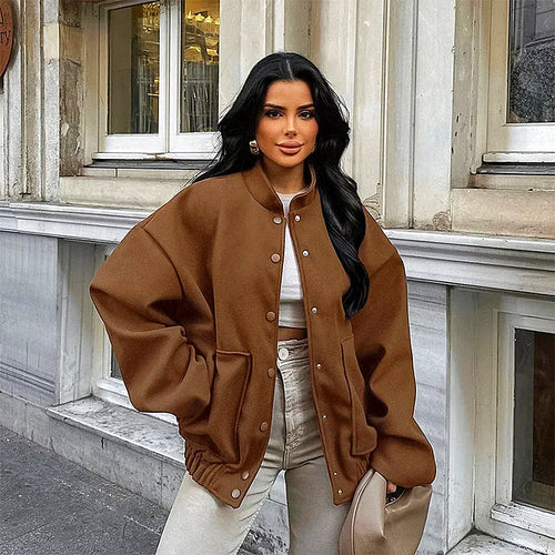 Kvinnoöverdimensionerad Ullrock Löst Snitt Mjuk-1