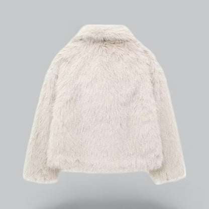 Kvinna Kappa Drottningstil Långa Ärmar Konstpäls 3