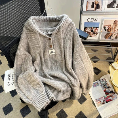 Kvinnors Hoodie med Knappstängning Mjuk Fleece-3