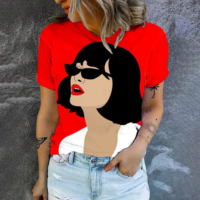 Kvinnors Kort Topp Avslappnad Bomull-4