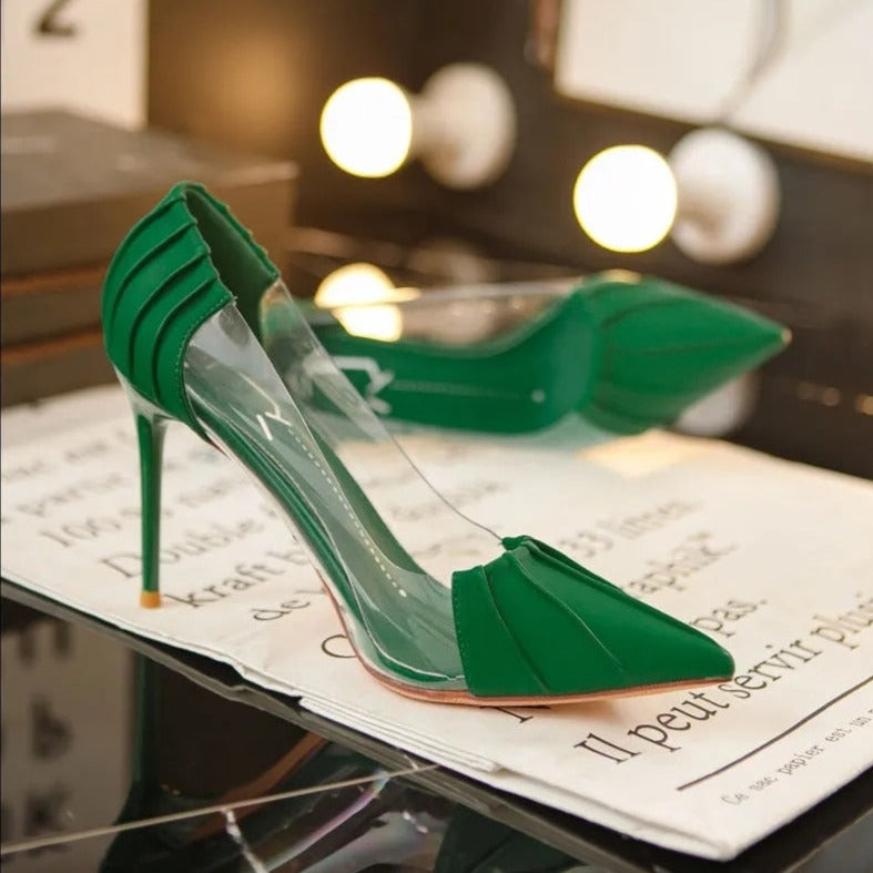 Kvinnors Pumpskor Spetsig Tå Satin-2