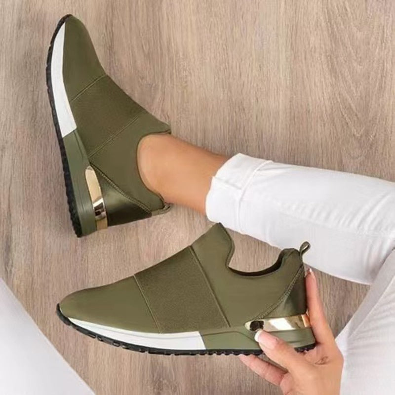 Variant image for Dam Sneakers Avslappnad Canvas Slip-On Gummisula-3