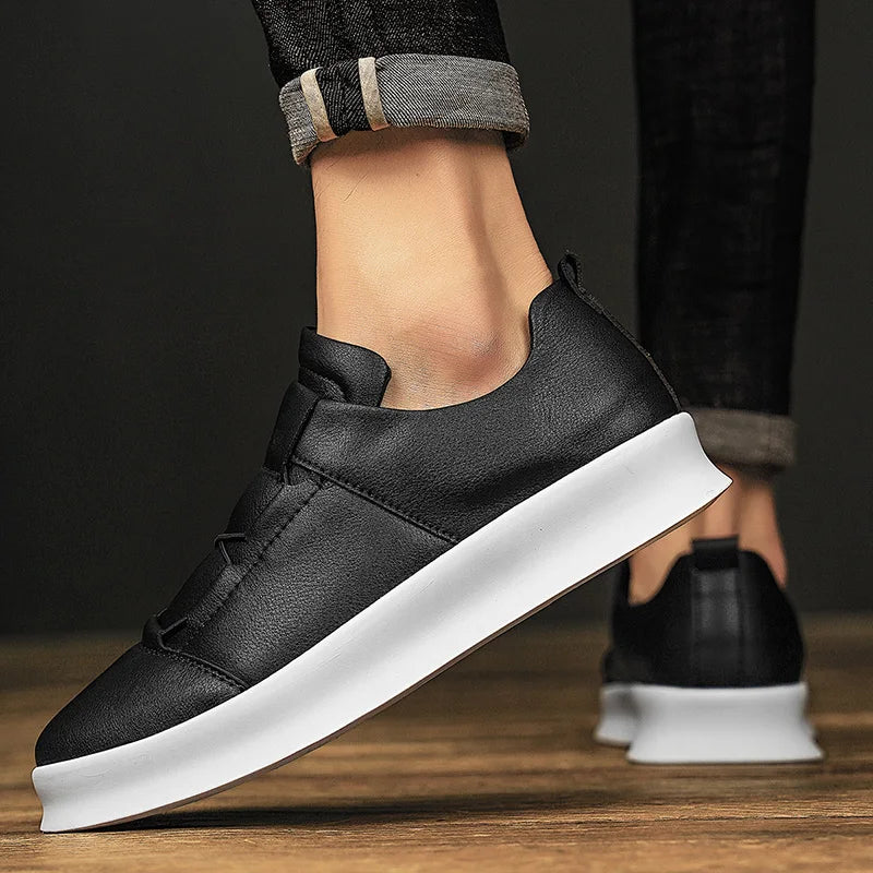 Herrar Låga Sneakers Modern Läder-3