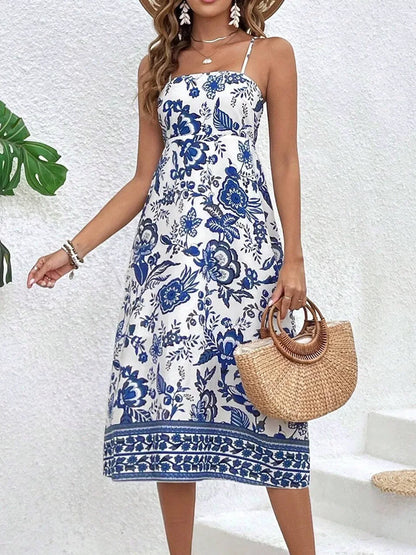 Kvinnors Midi Klänning Boho Lätt Tyg-2