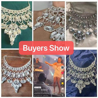 Kvinnors Smyckeset Halsband och Örhängen Koppar med Strass-2