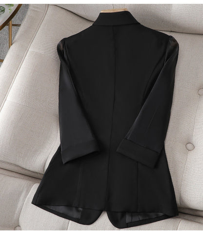 Dam Blazer Slim Fit Tre Fjärdedelar Syntetfiber-3