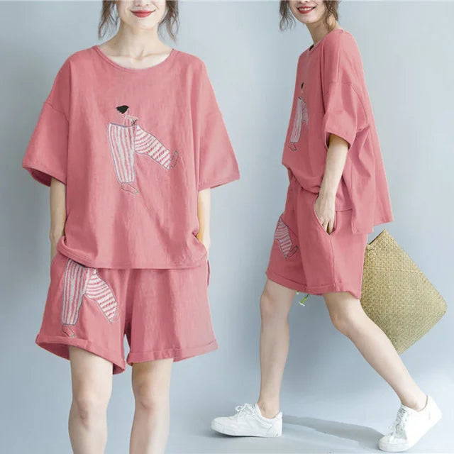 Dam Kortärmad Blus Modern Design 100% Bomull-4