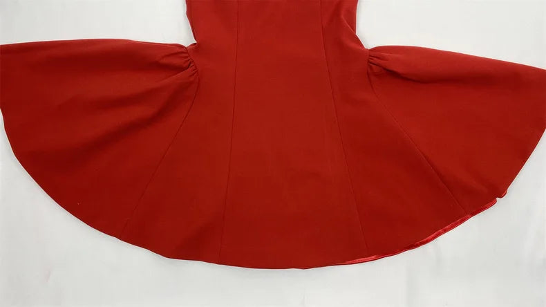 Kvinnors Miniklänning Fyrkantig Halsringning Bomull Polyester-6