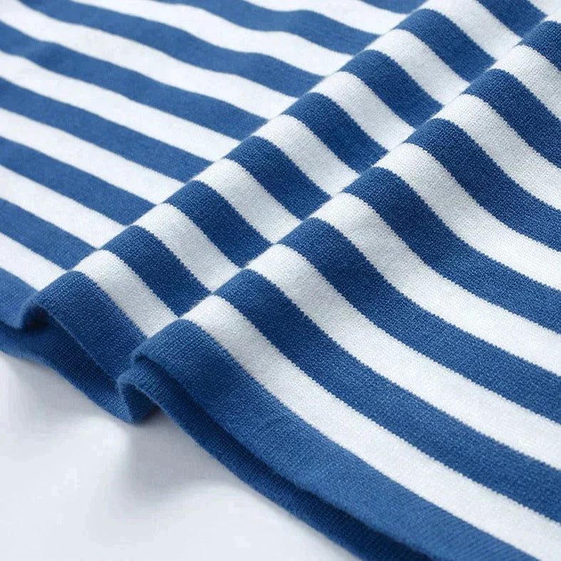 Randig Långärmad T-Shirt Dam i Mjuk Viskosblandning – Klassisk Cirkulär Halsringning, Perfekt för Vardag och Fest 5