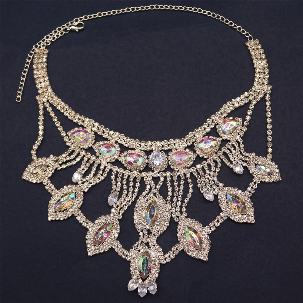 Dam Halsband Geometrisk Design med Strass i Koppar och Zirkonium-3
