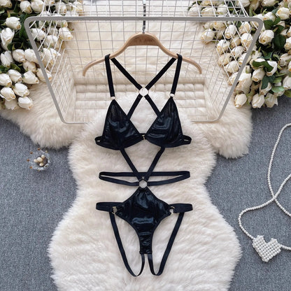 Dam Teddy Förförisk Design Hög Midja Polyester-1