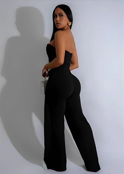 Dam Jumpsuit Elegant Mjuk Polyester Spandex-2