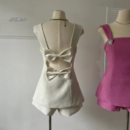 Dam Kort Set Monokrom Polyester Smal Passform-2